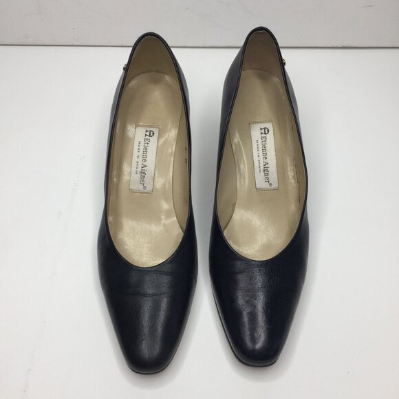 Etienne Aigner Womens Pumps Taylor Lenvy All Leather Upper Navy Blue Size 9M - Picture 4 of 12